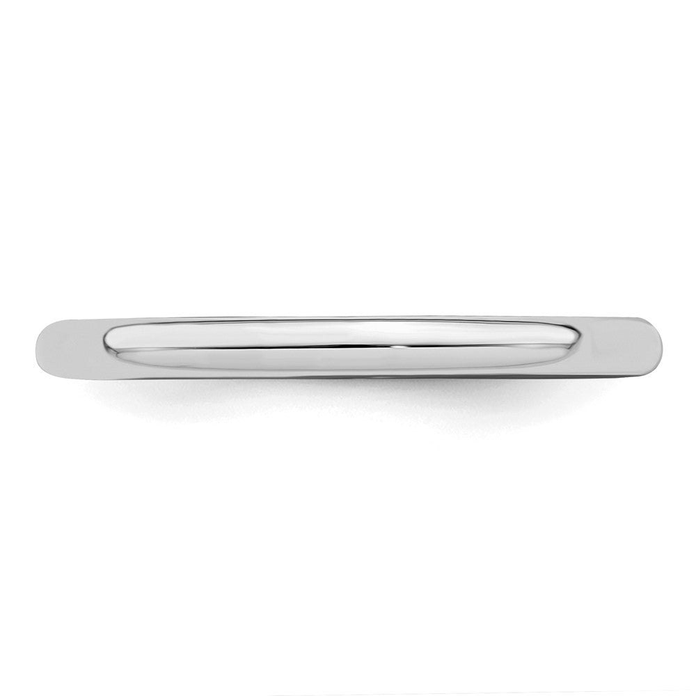 Sterling Silver Rhodium-plated 2mm Half-Round Band