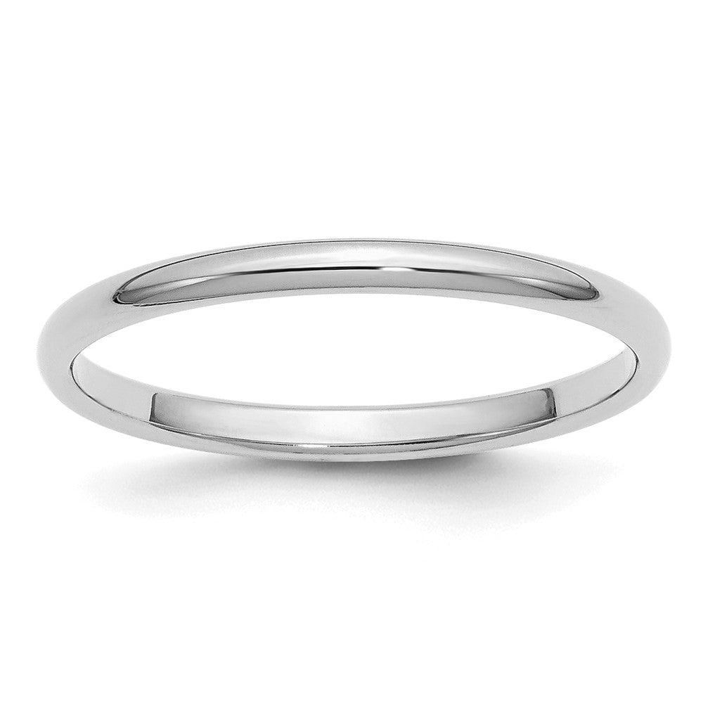 Sterling Silver Rhodium-plated 2mm Half Round Size 13 Band