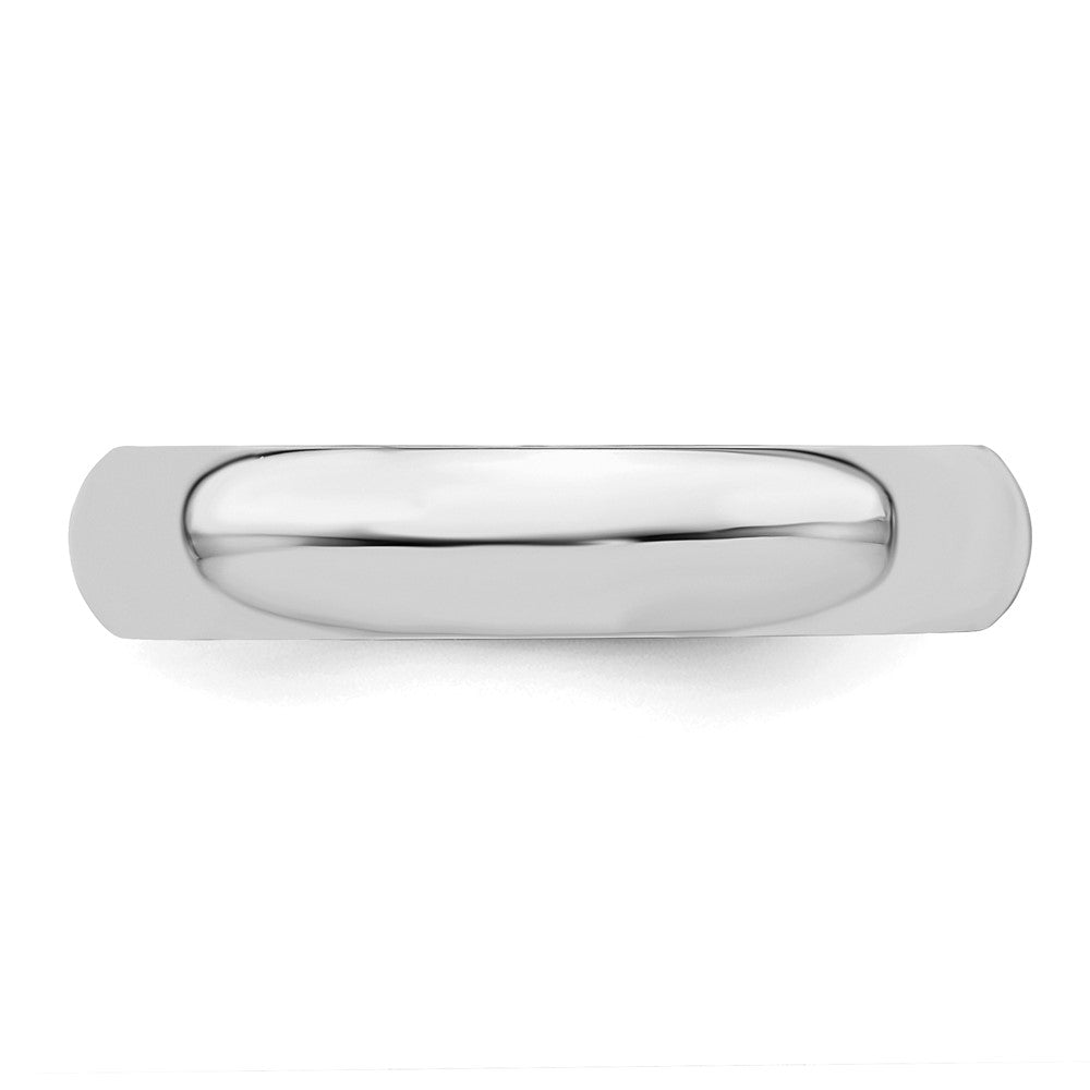 Sterling Silver Rhodium-plated 4mm Half-Round Band