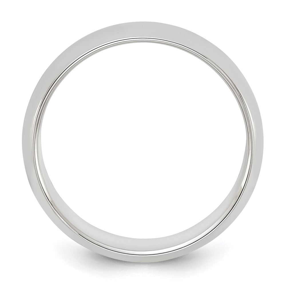 Sterling Silver Rhodium-plated 6mm Half-Round Band