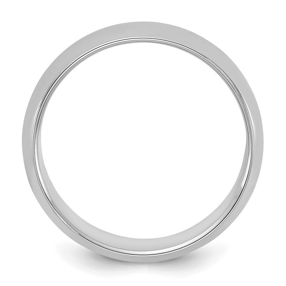 Sterling Silver Rhodium-plated 6mm Half-Round Band