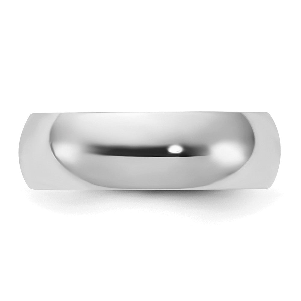 Sterling Silver Rhodium-plated 6mm Half-Round Band