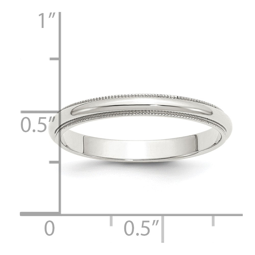 Sterling Silver 3mm Half Round Milgrain Size 13 Band