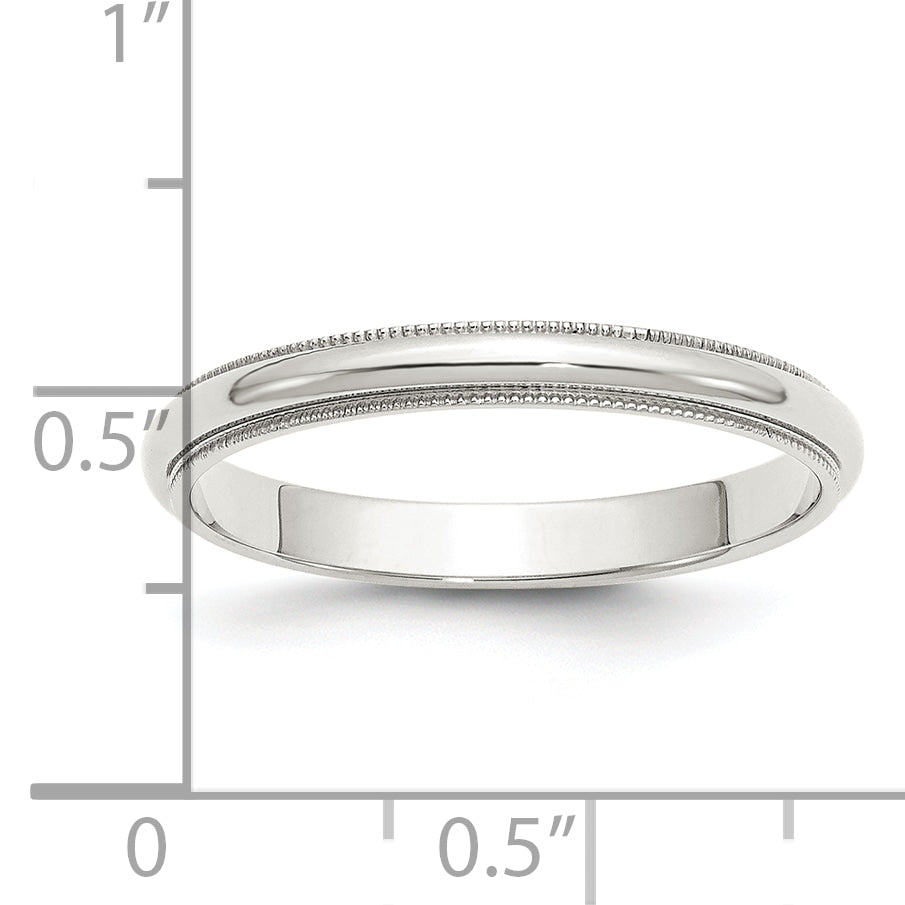 SS 3mm Half Round Milgrain Size 8.5 Band