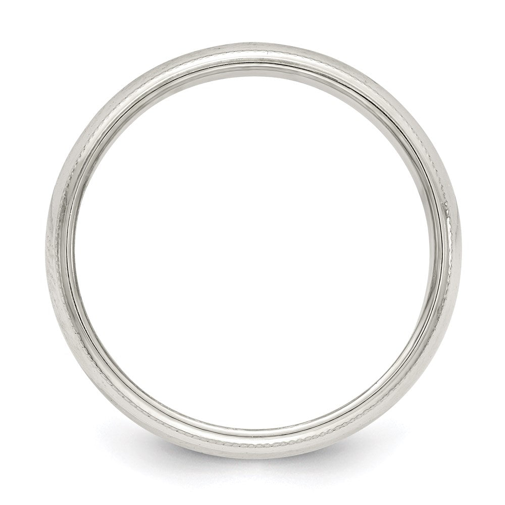 Sterling Silver 5mm Half Round Milgrain Size 7 Band