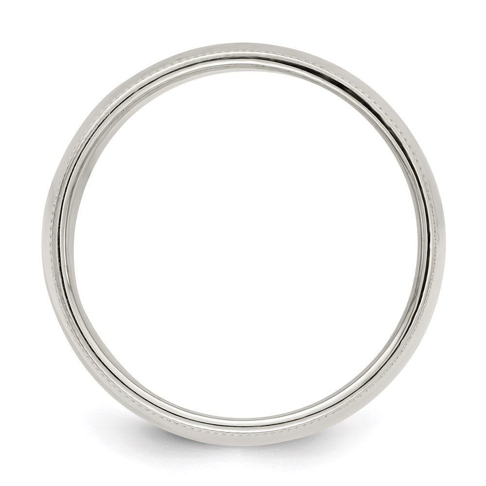 Sterling Silver 9mm Half Round Milgrain Size 7 Band