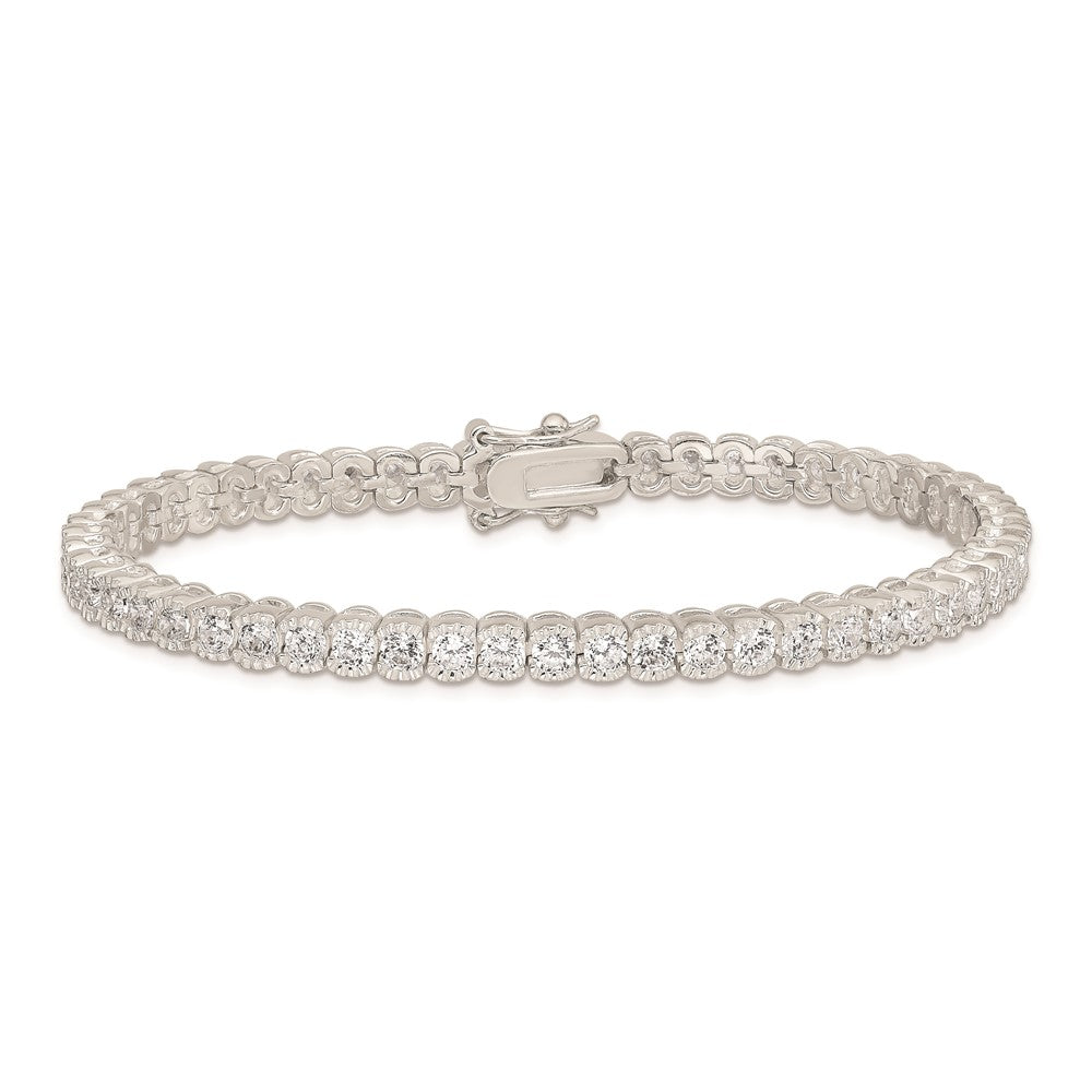 Sterling Silver Rhodium-plated CZ Tennis Bracelet