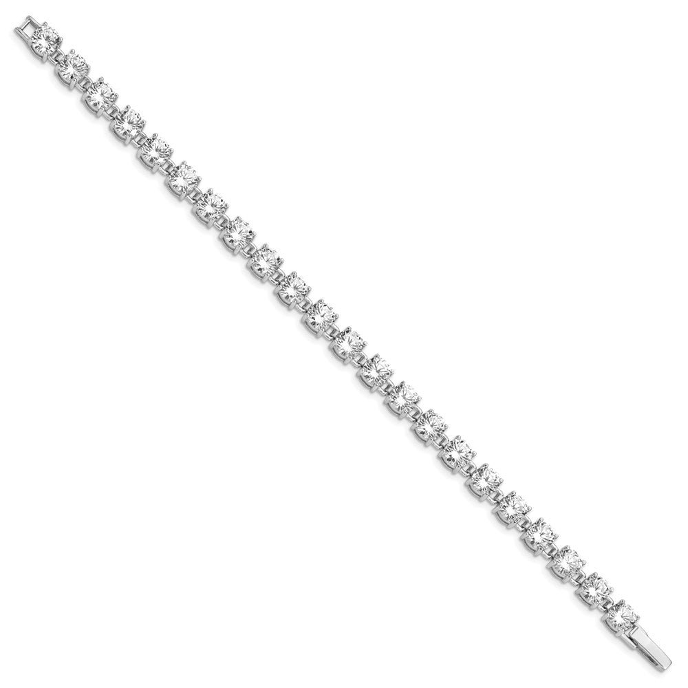 Sterling Silver Rhodium-plated CZ Tennis Bracelet