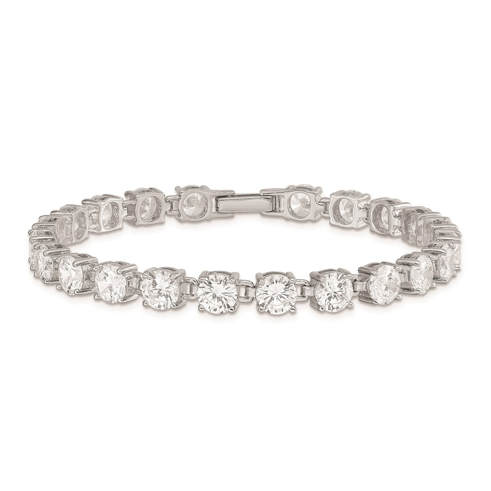 Sterling Silver Rhodium-plated CZ Tennis Bracelet