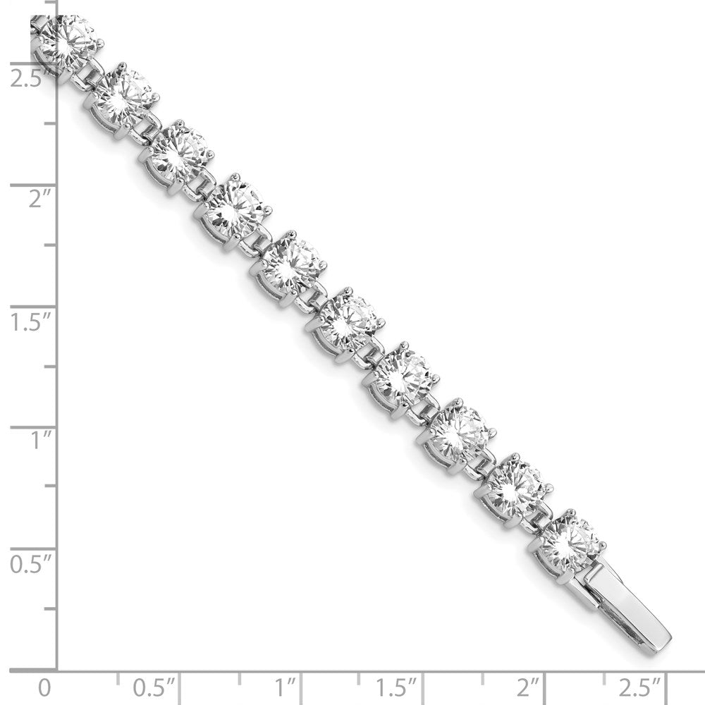 Sterling Silver Rhodium-plated CZ Tennis Bracelet