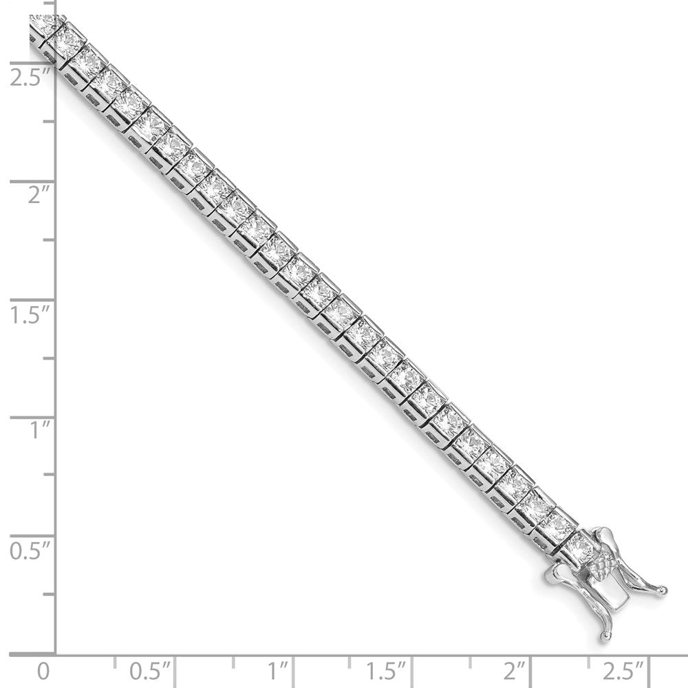 Sterling Silver Rhodium-plated CZ 7 inch Tennis Bracelet