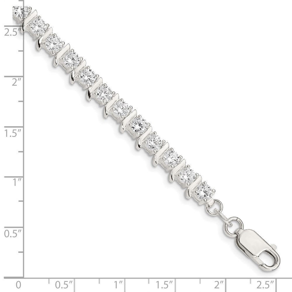 Sterling Silver CZ Fancy Polished Bracelet