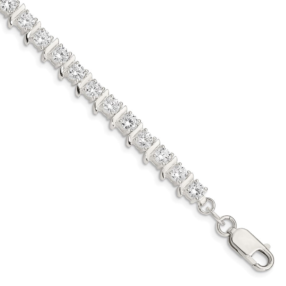 Sterling Silver CZ Fancy Polished Bracelet