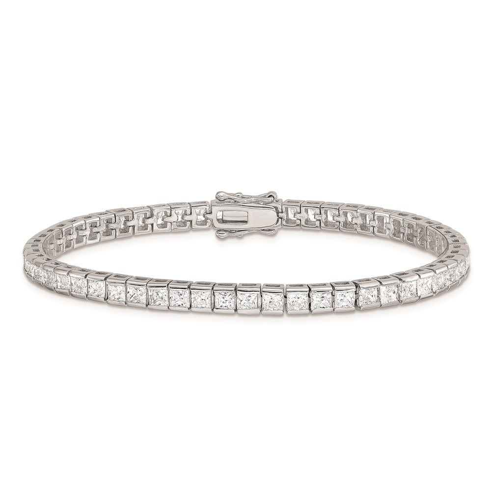 Sterling Silver Rhodium-plated CZ Tennis Bracelet