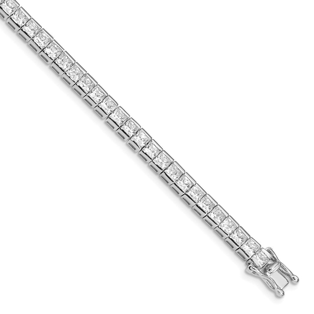 Sterling Silver Rhodium-plated CZ Tennis Bracelet