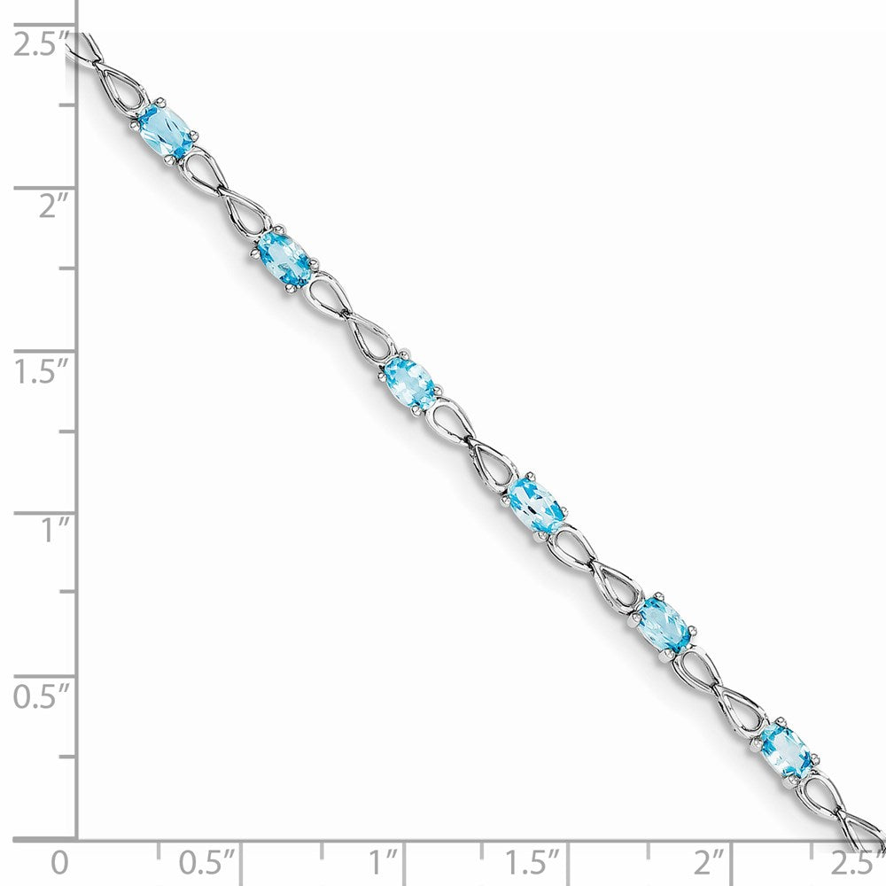 Sterling Silver Rhodium-plated Blue Topaz Bracelet