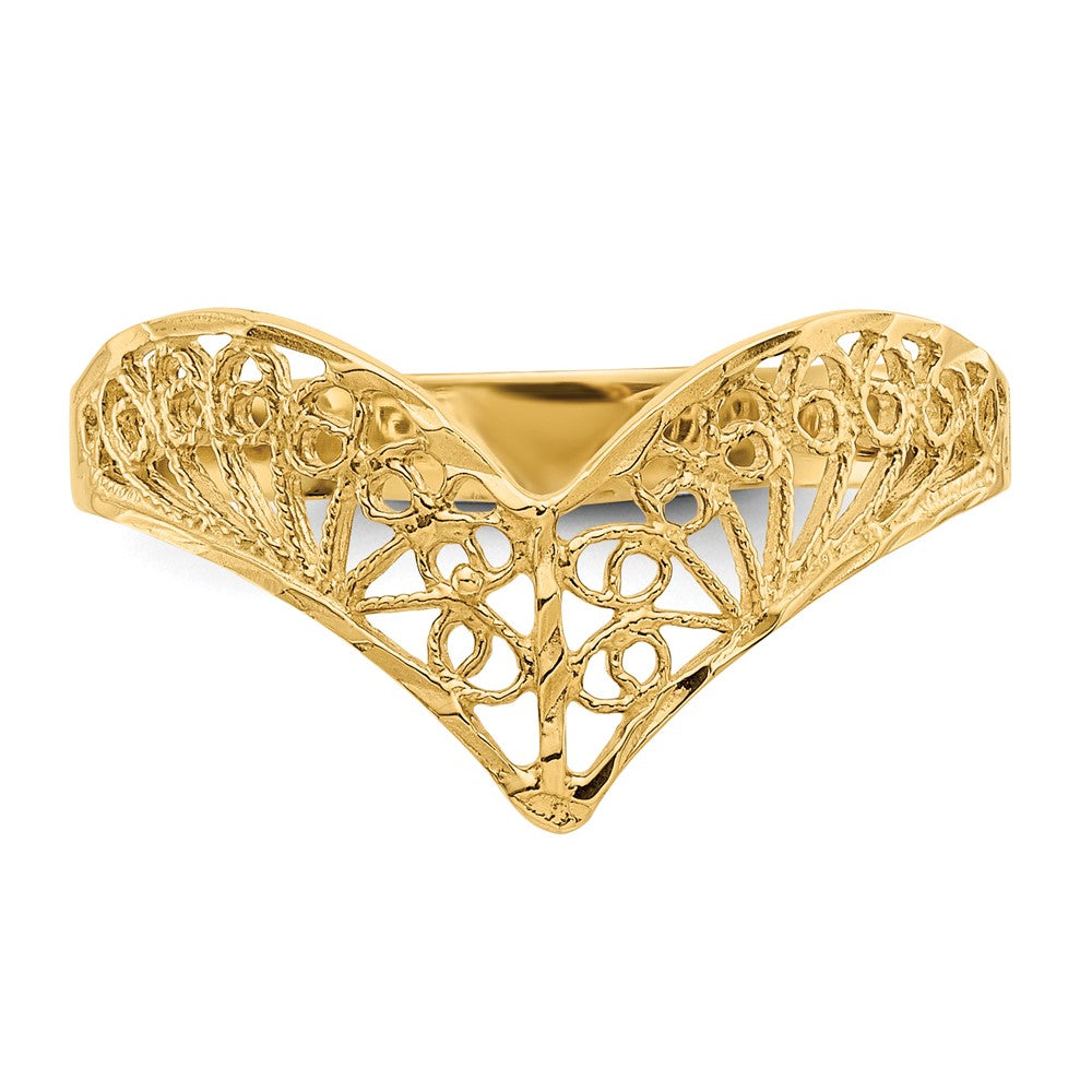 14k Diamond-Cut Filigree Ring