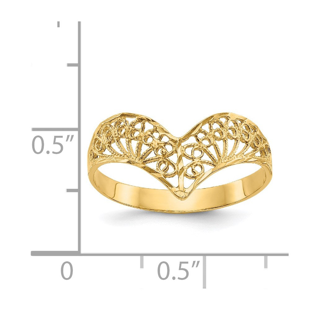 14k Diamond-Cut Filigree Ring