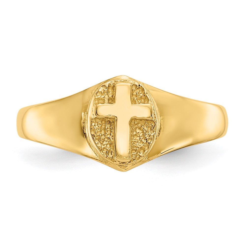 14k Childs Polished Cross Ring