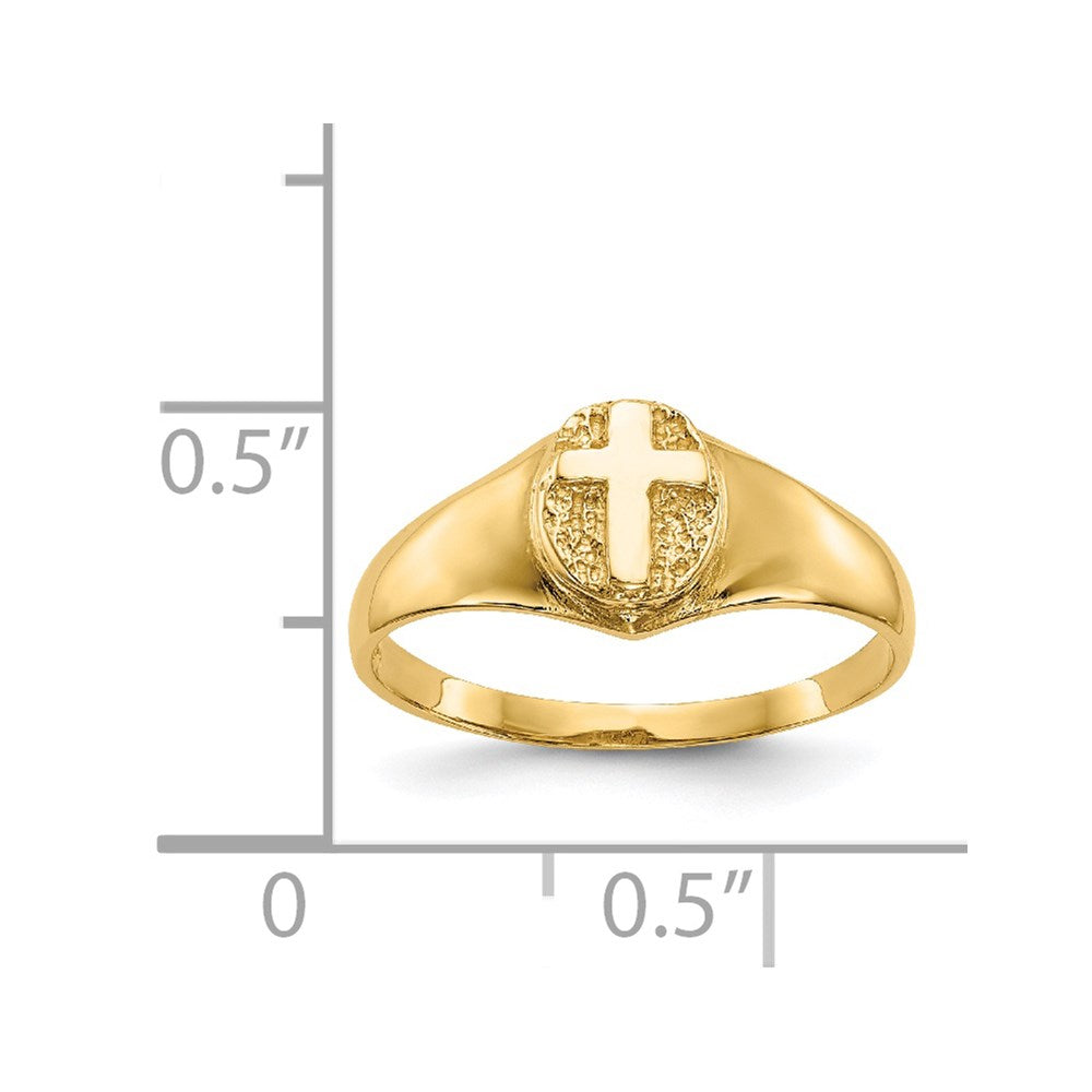 14k Childs Polished Cross Ring