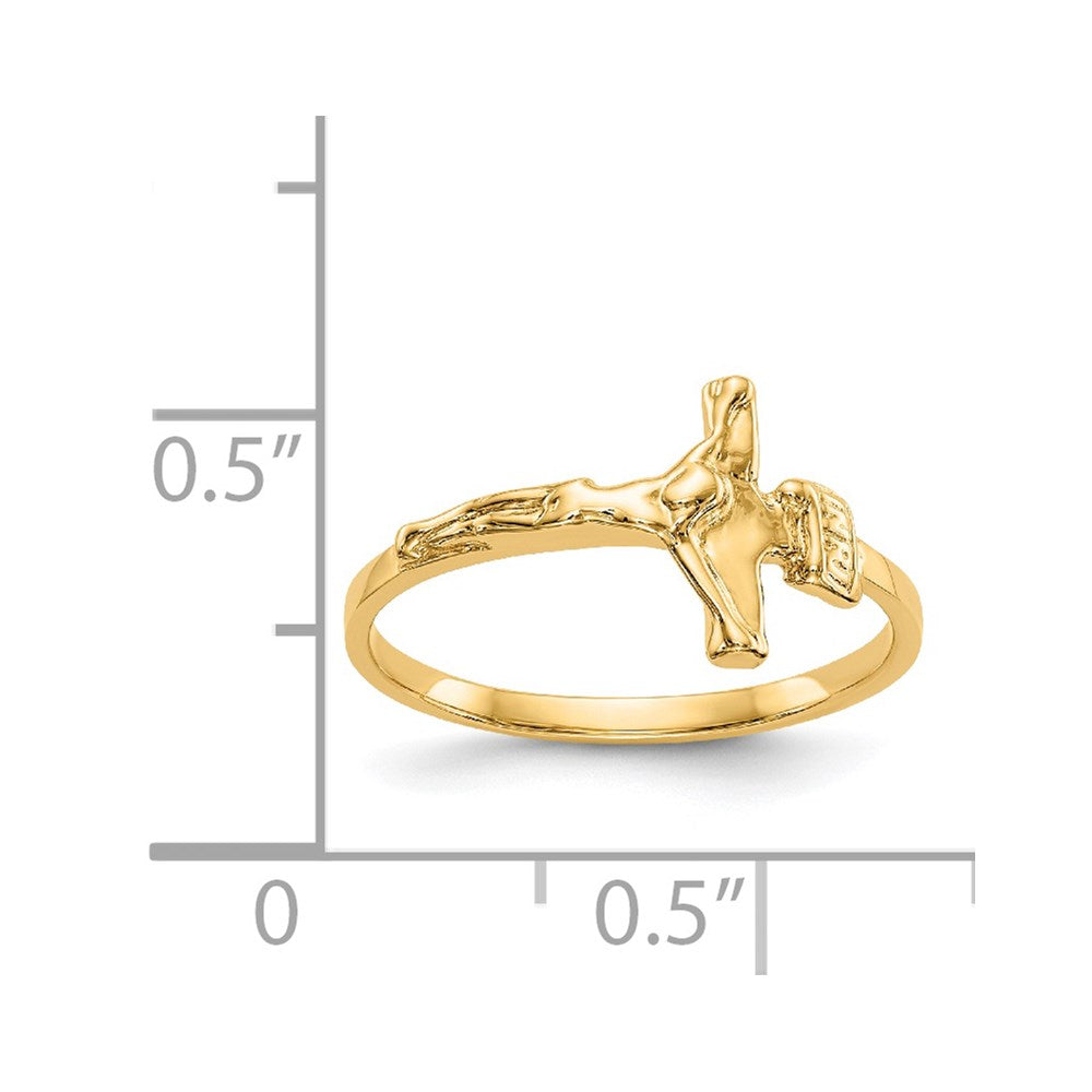 14k Childs Polished Crucifix Ring