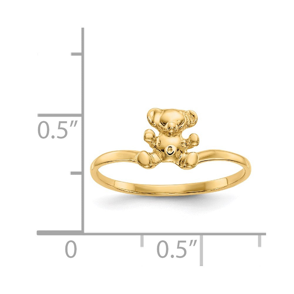 14k Childs Polished Teddy Bear Ring