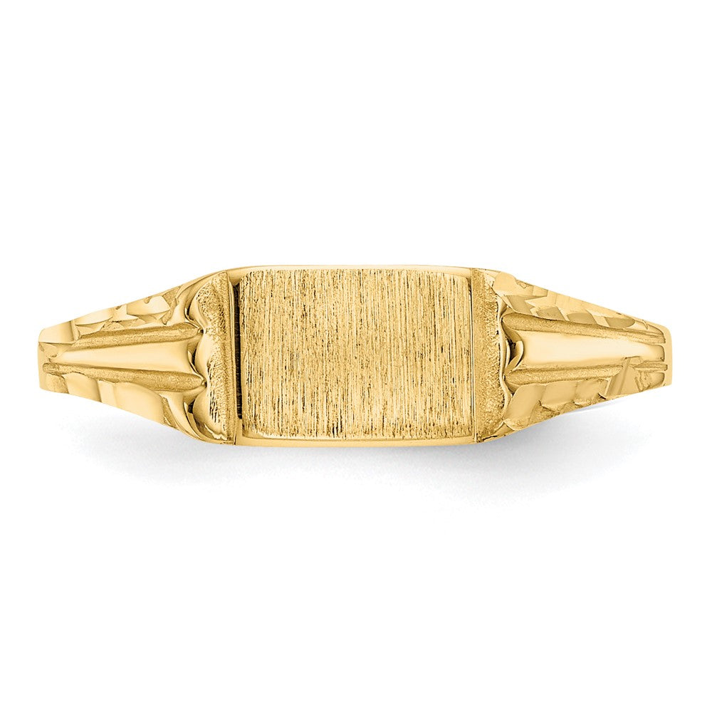 14k Childs Diamond-Cut Signet Ring