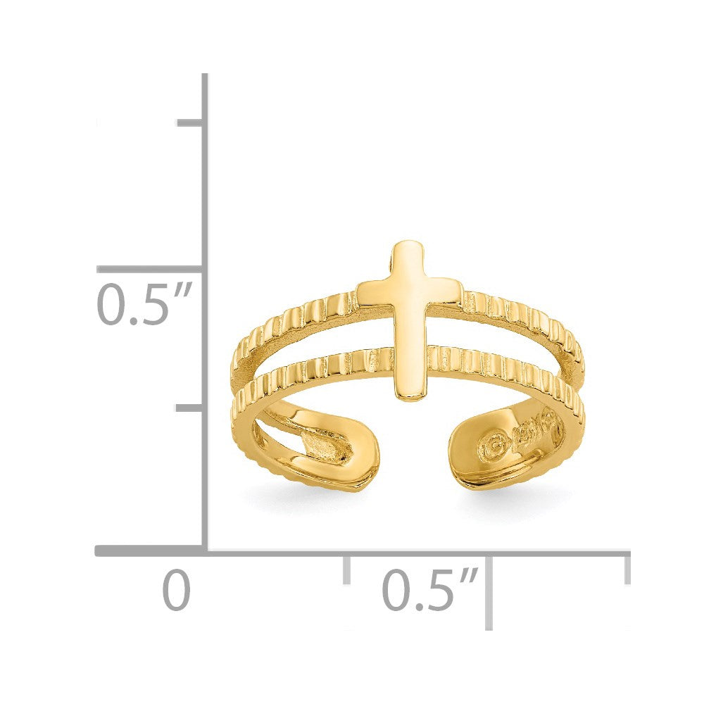 14k Cross Toe Ring