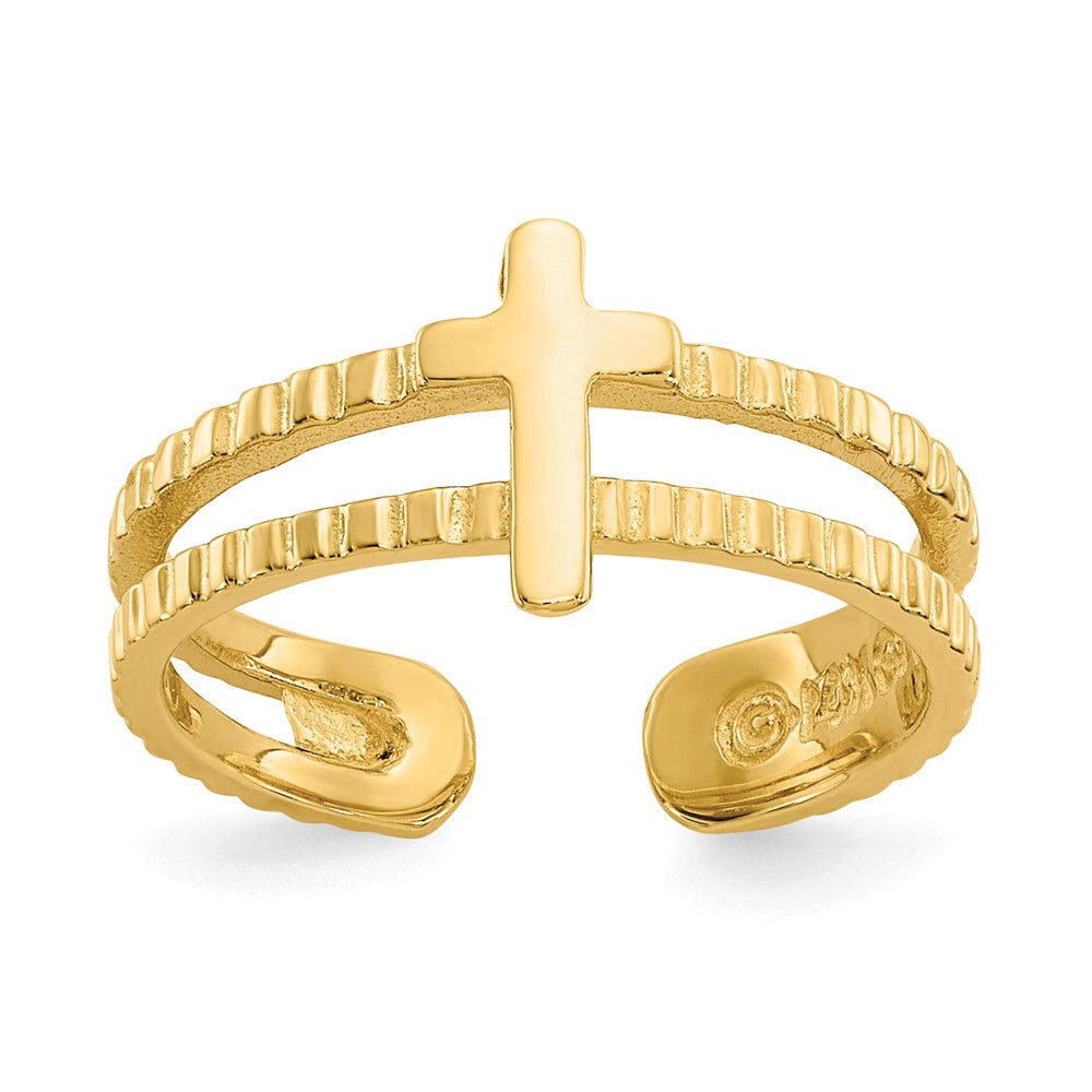 14k Cross Toe Ring