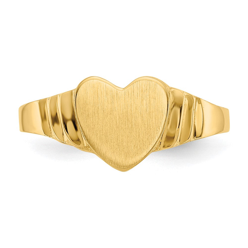 14K Satin Children's Heart Signet Ring