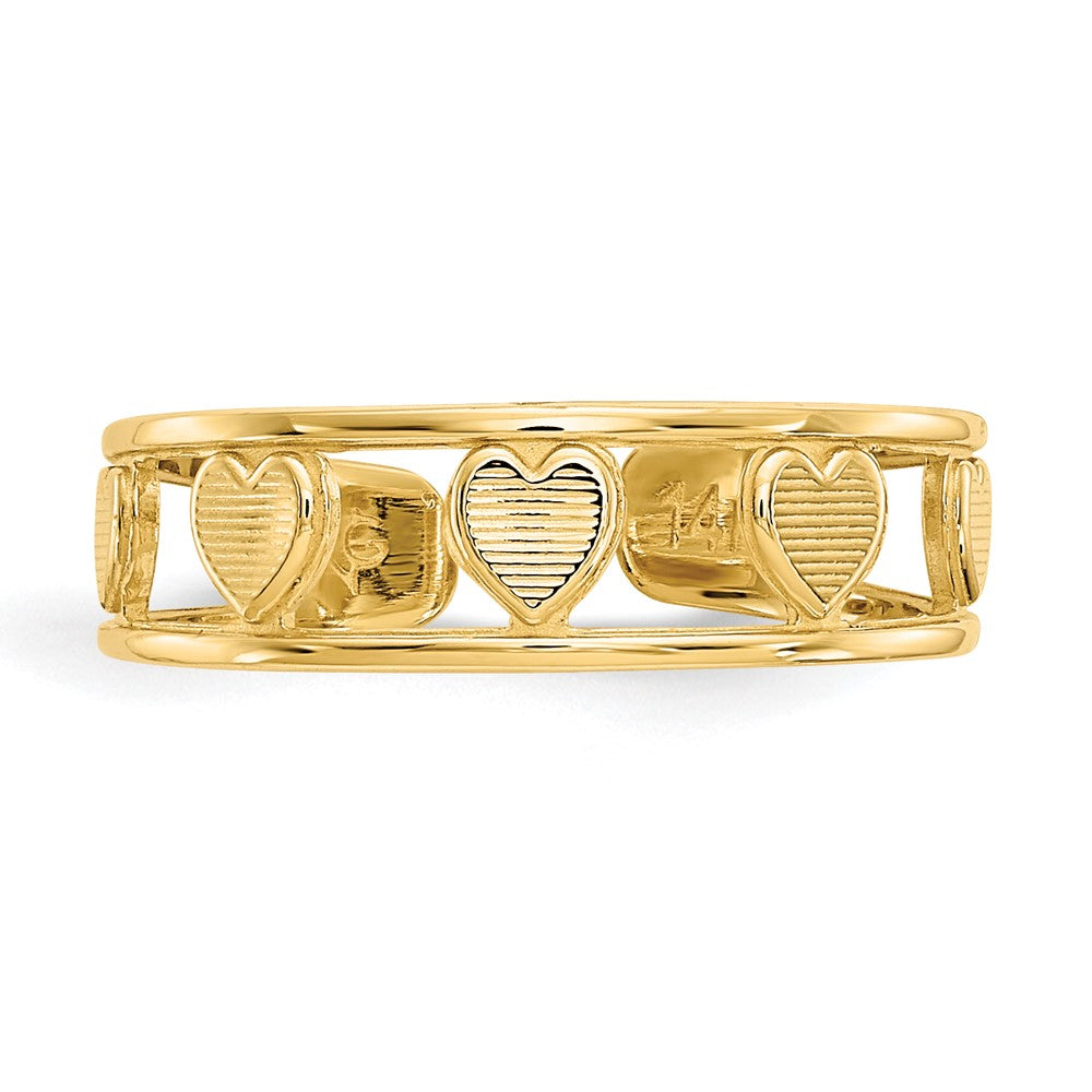 14k Heart Toe Ring