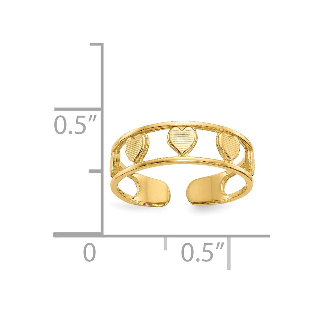 14k Heart Toe Ring