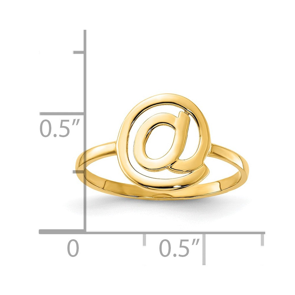 14k Gold Polished @ Symbol Ring