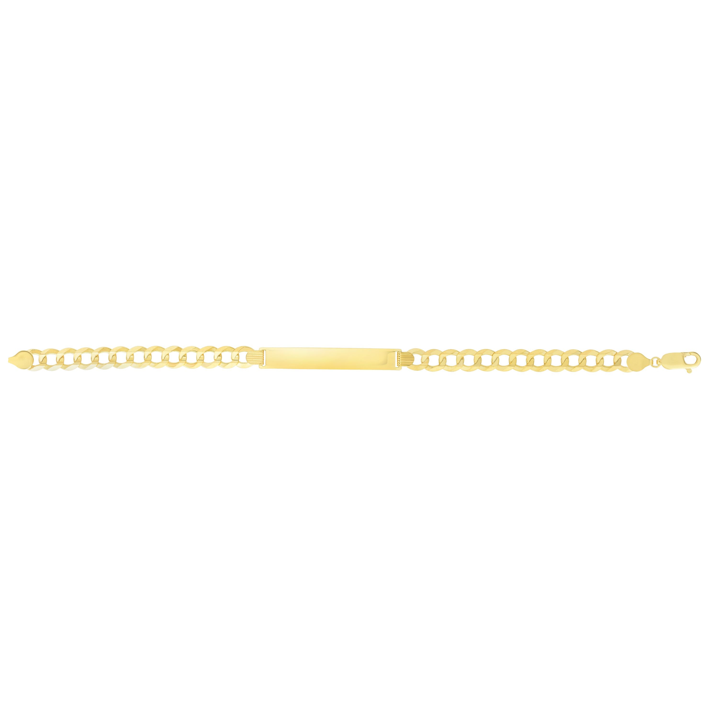 14K Yellow Gold 6.7mm Polished Curb ID 8.5" Bracelet