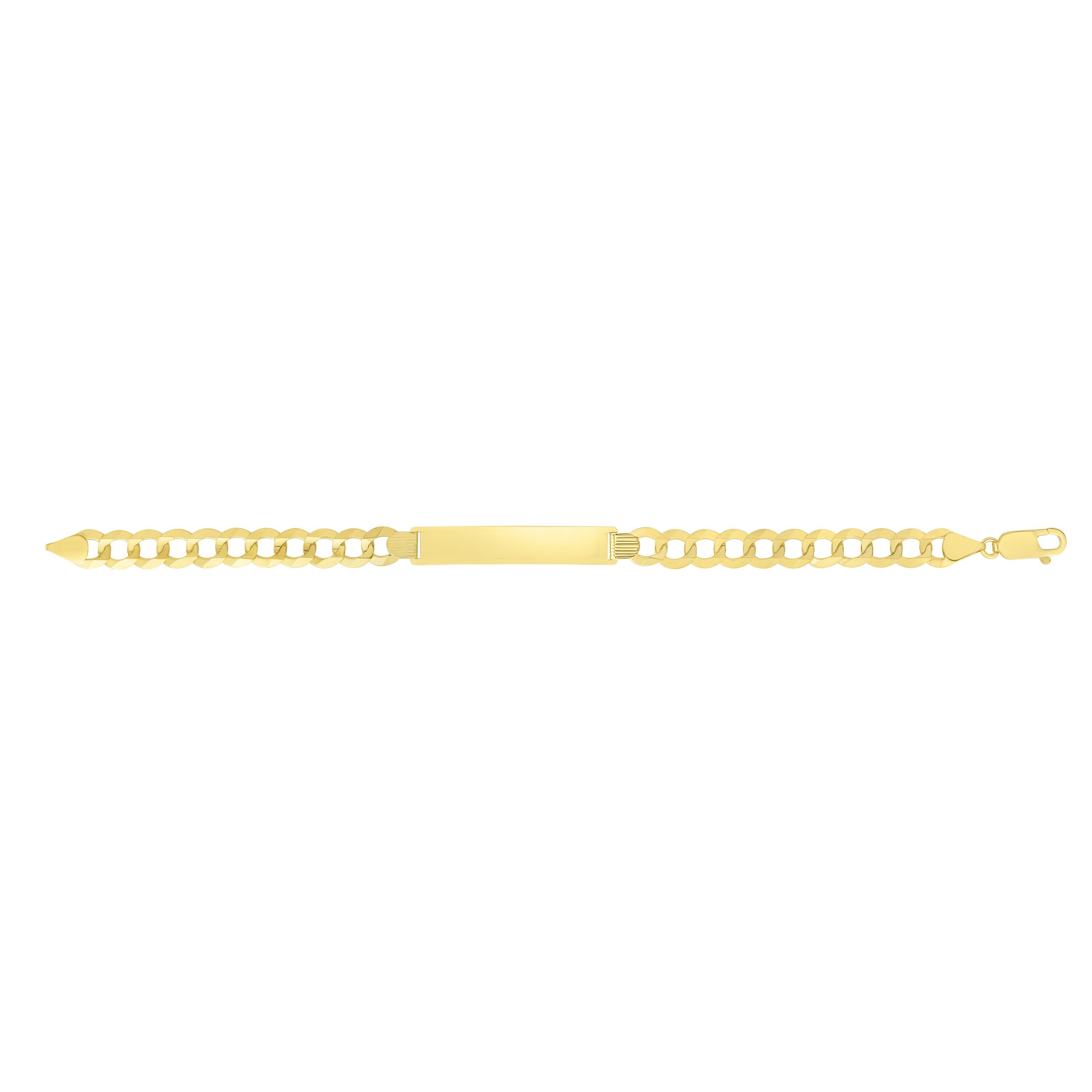 14K Yellow Gold 8.3mm Polished Curb ID 8.5" Bracelet