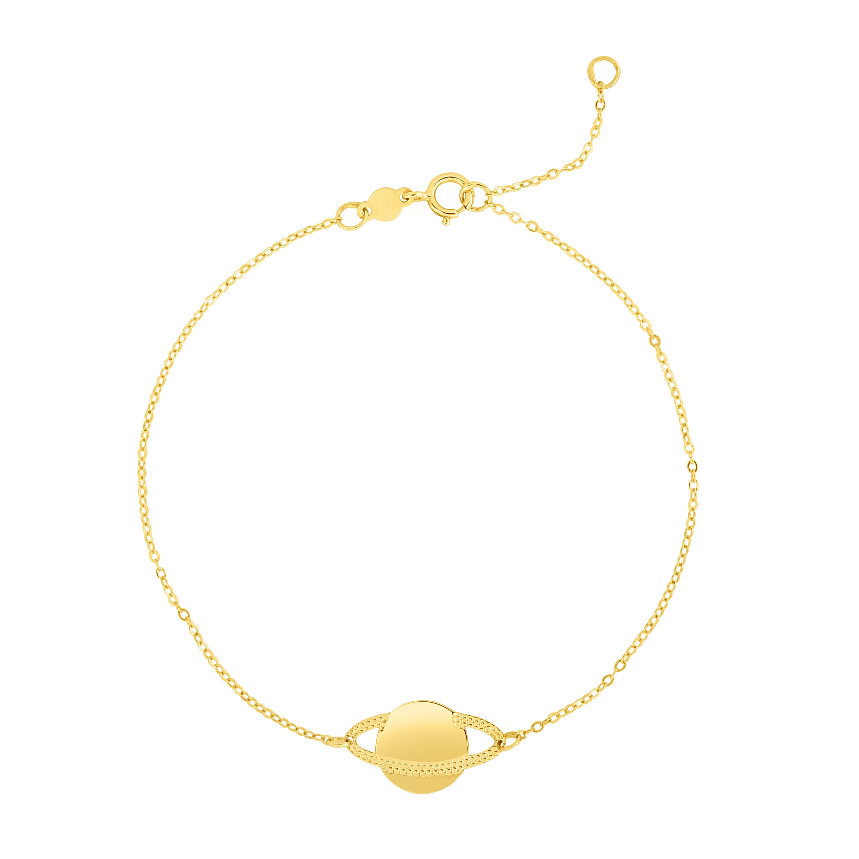 14K Yellow Gold 7" Saturn Bracelet