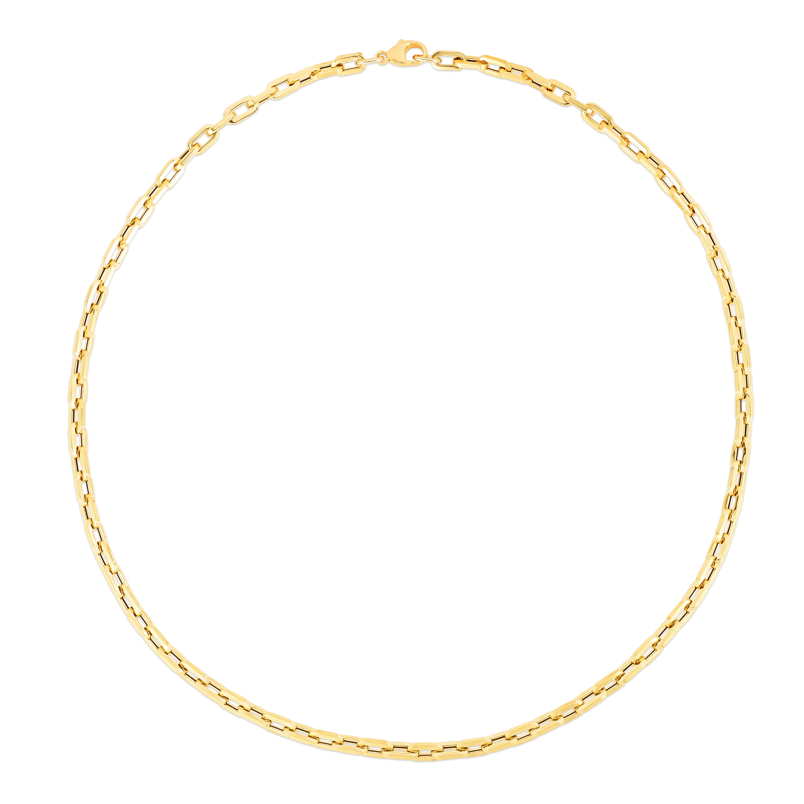 14K Yellow Gold Corto Link Paperclip 7.5" Chain Bracelet