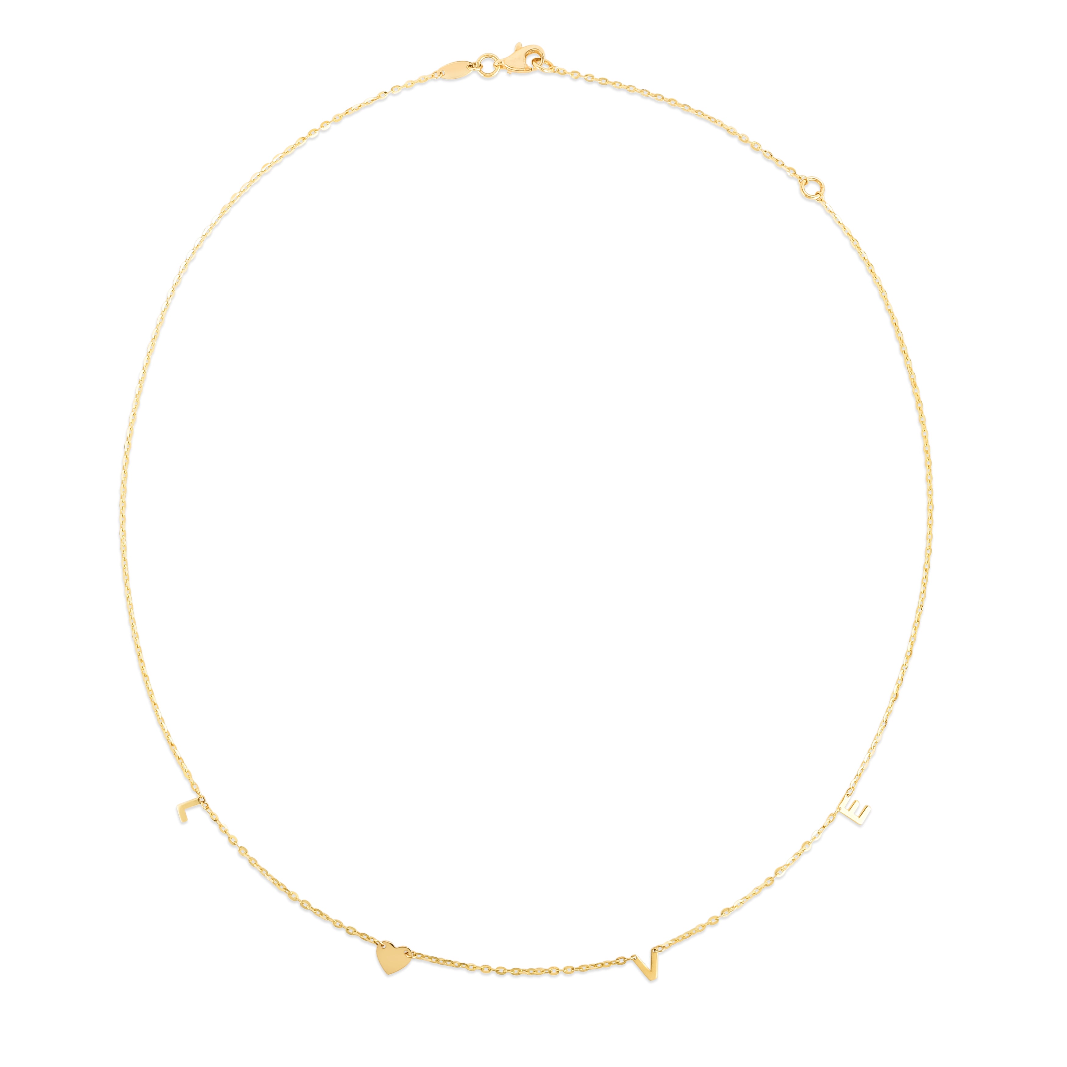 14K Yellow and Rose Gold LOVE 18" Necklace with Lobster Clasp.