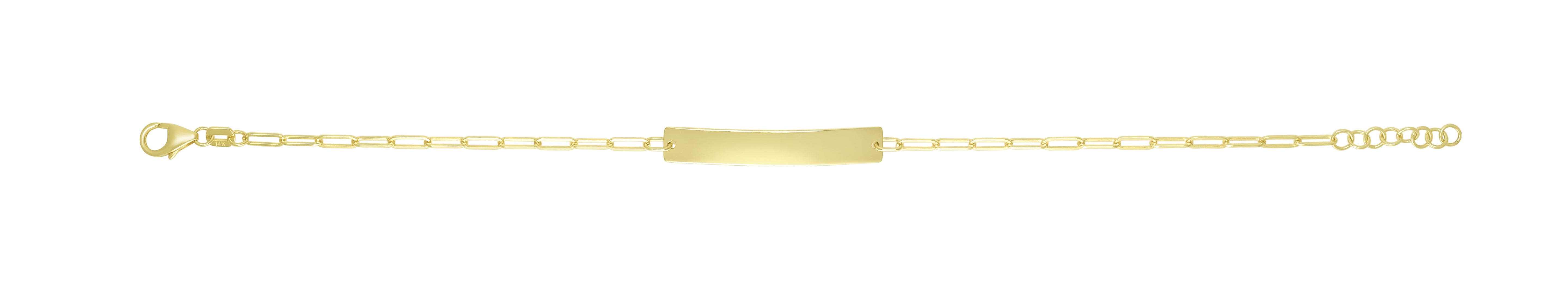 14K Yellow Gold 7" ID Bracelet with Paperclip Chain