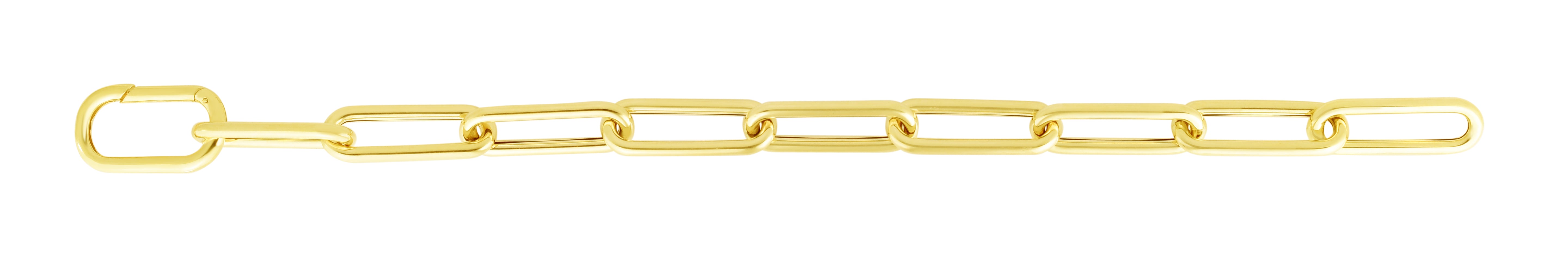 14K Yellow Gold 8.5mm Paperclip 7.75" Bracelet with Invisible Clasp