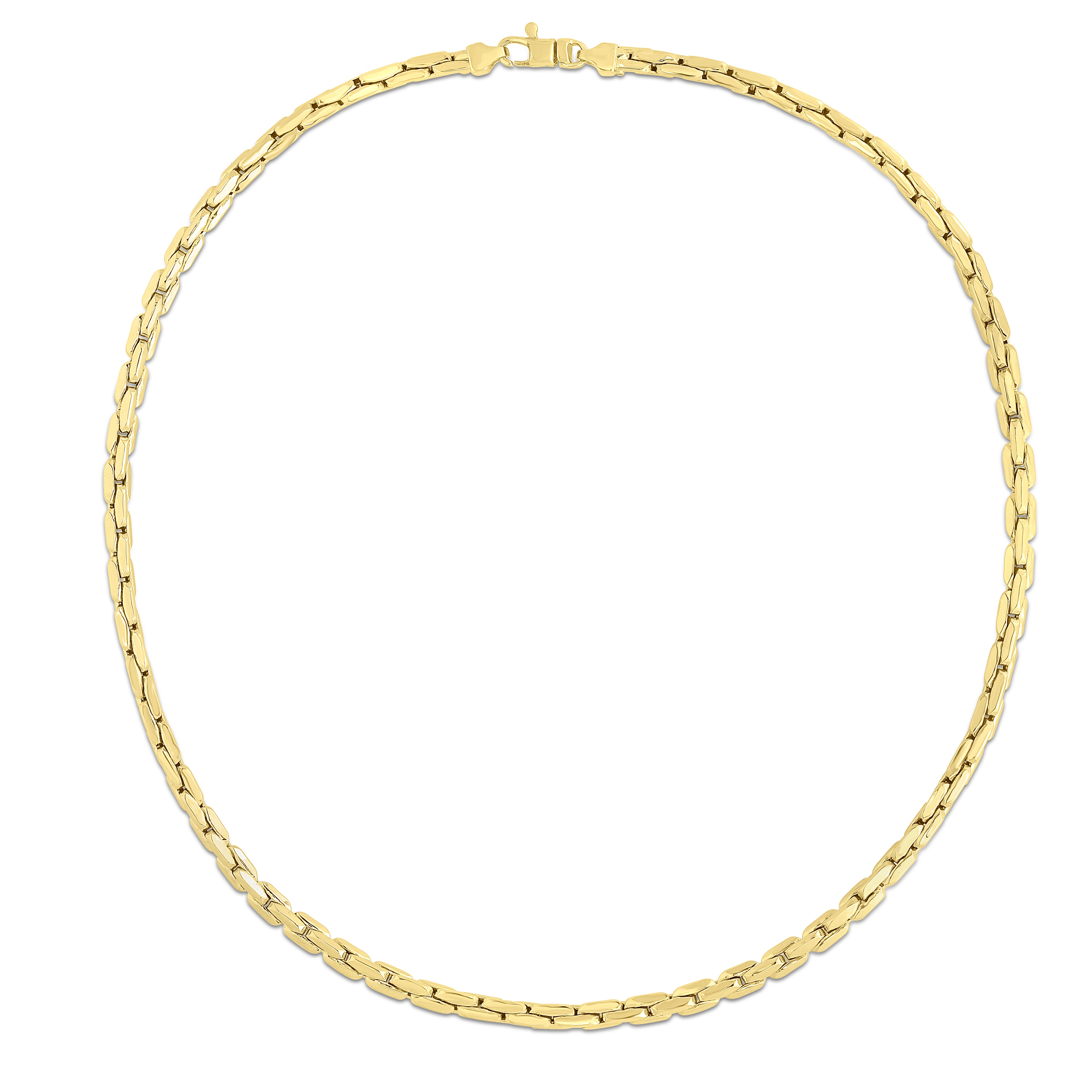 14K Yellow Gold 7.5" Polished Compressed Cable Link Bracelet with Lobster Clasp