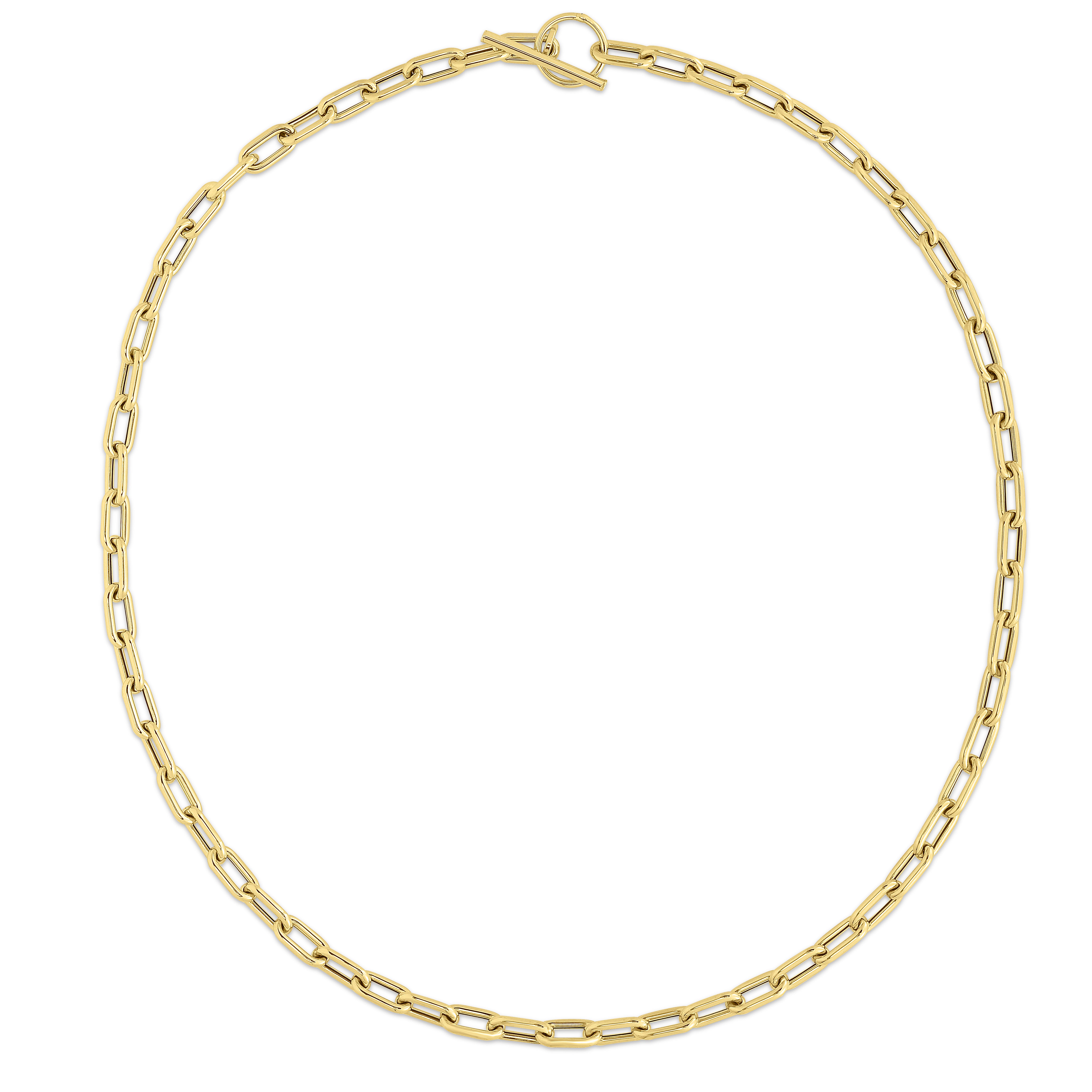 14K Yellow Gold 18.5in Polished Paperclip Toggle Necklace