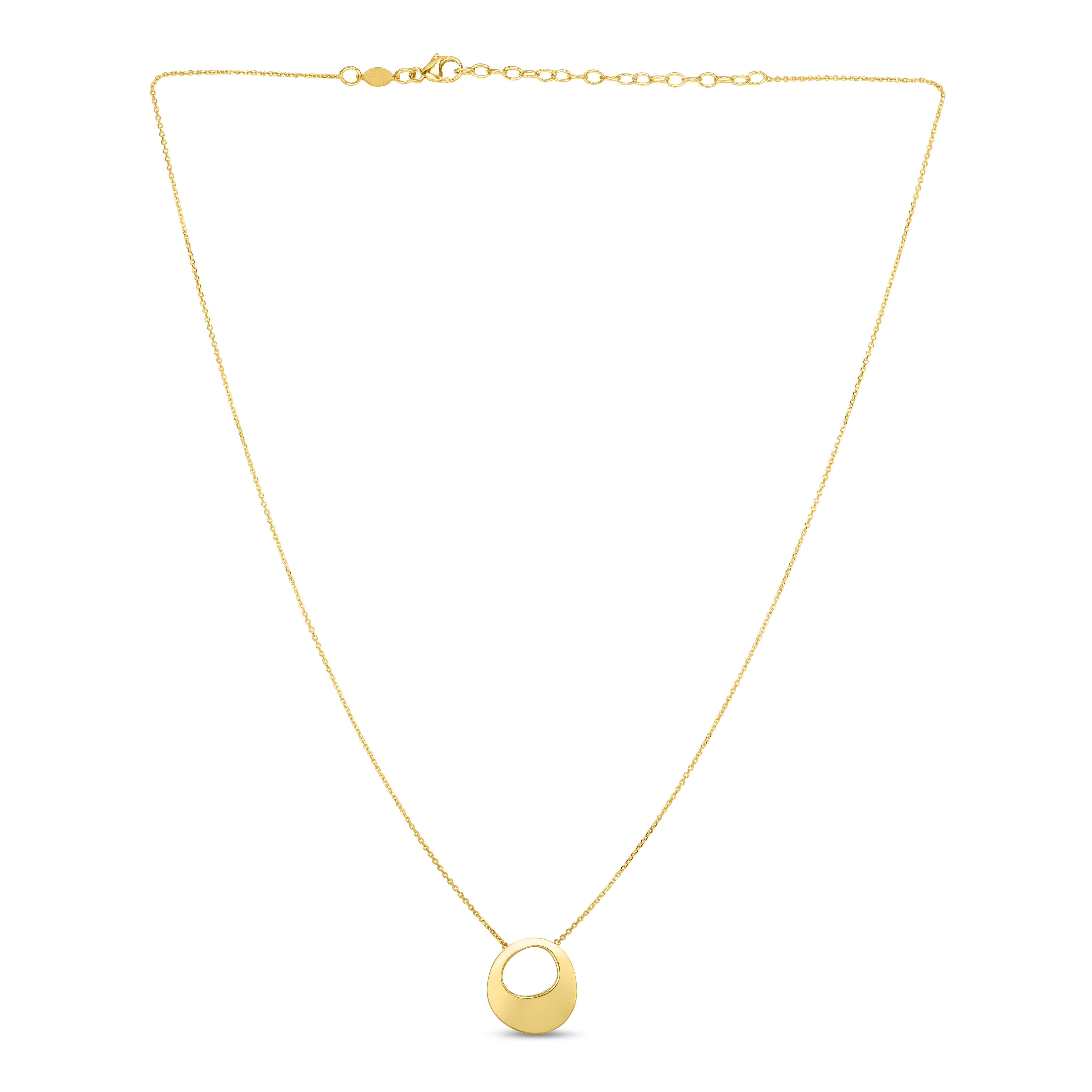 14K Yellow Gold 18" Polished Open Circle Necklace