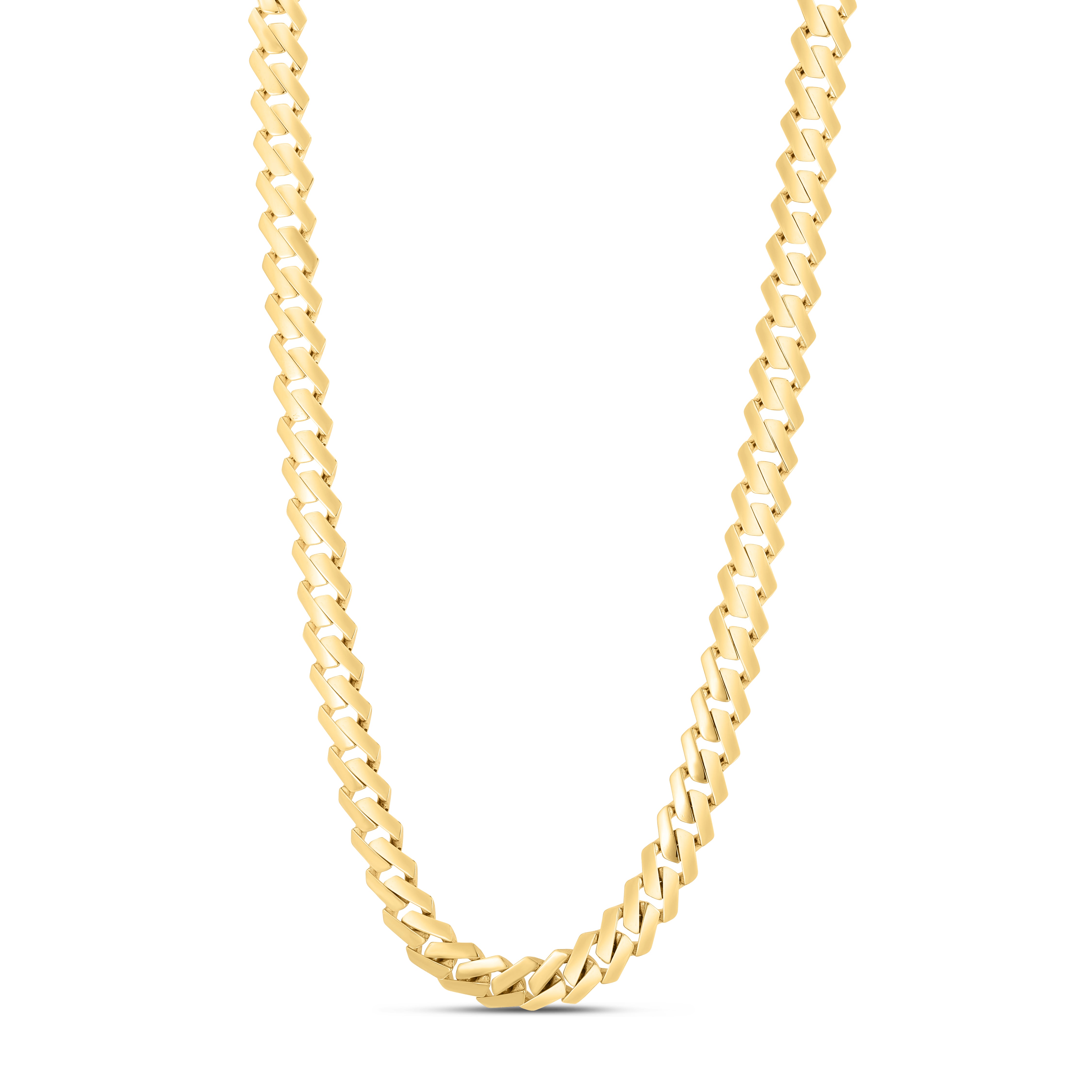 14K Yellow Gold 11.5mm Lite Miami Cuban 24" Chain Necklace with Box (Both Side Push) Clasp.