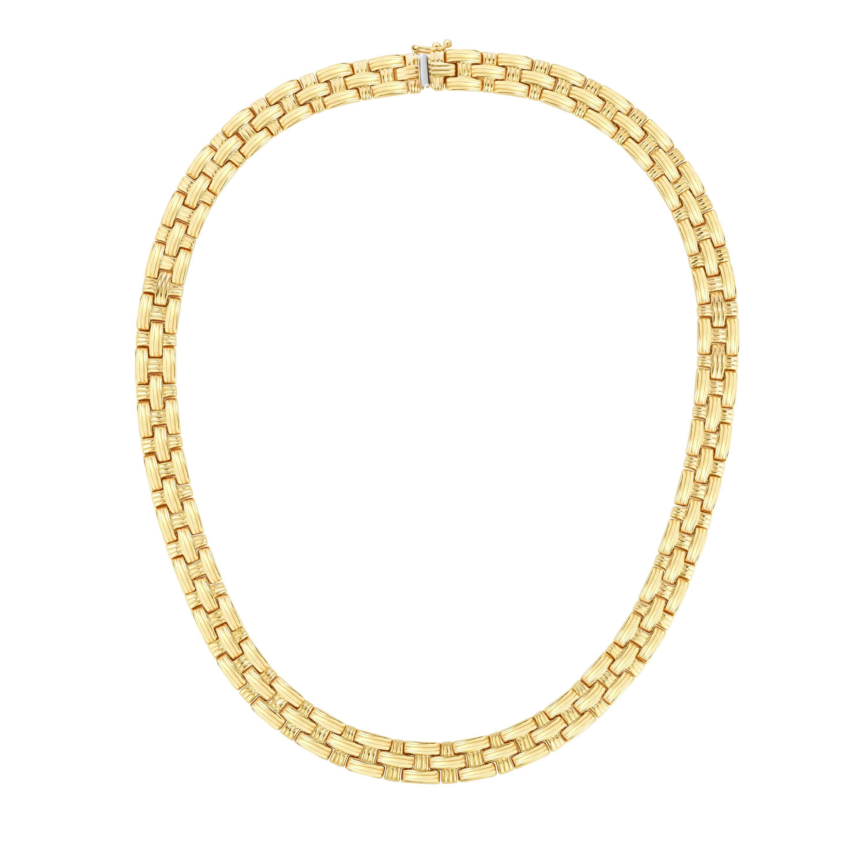 14K Yellow Gold 17" Basketweave Necklace