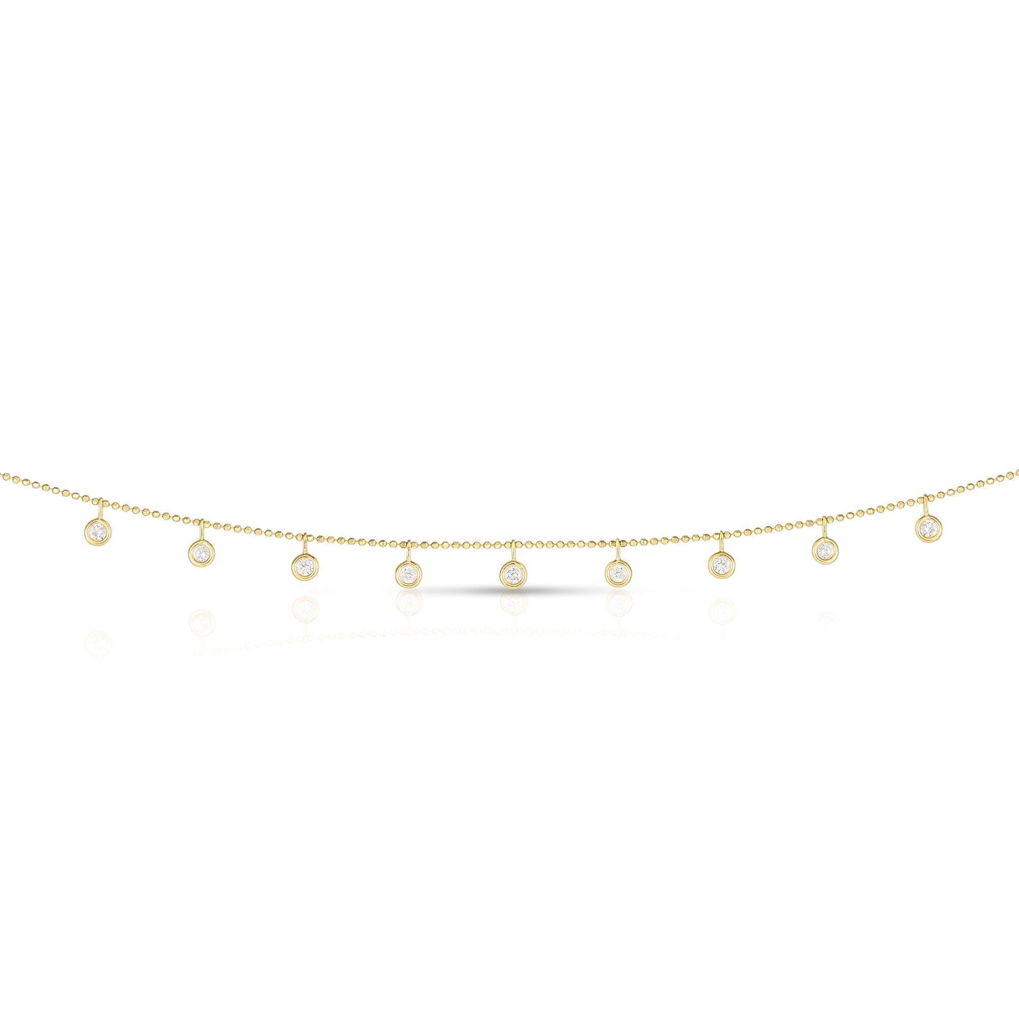 14K Yellow Gold 18" .50ct Dangling Diamonds Necklace