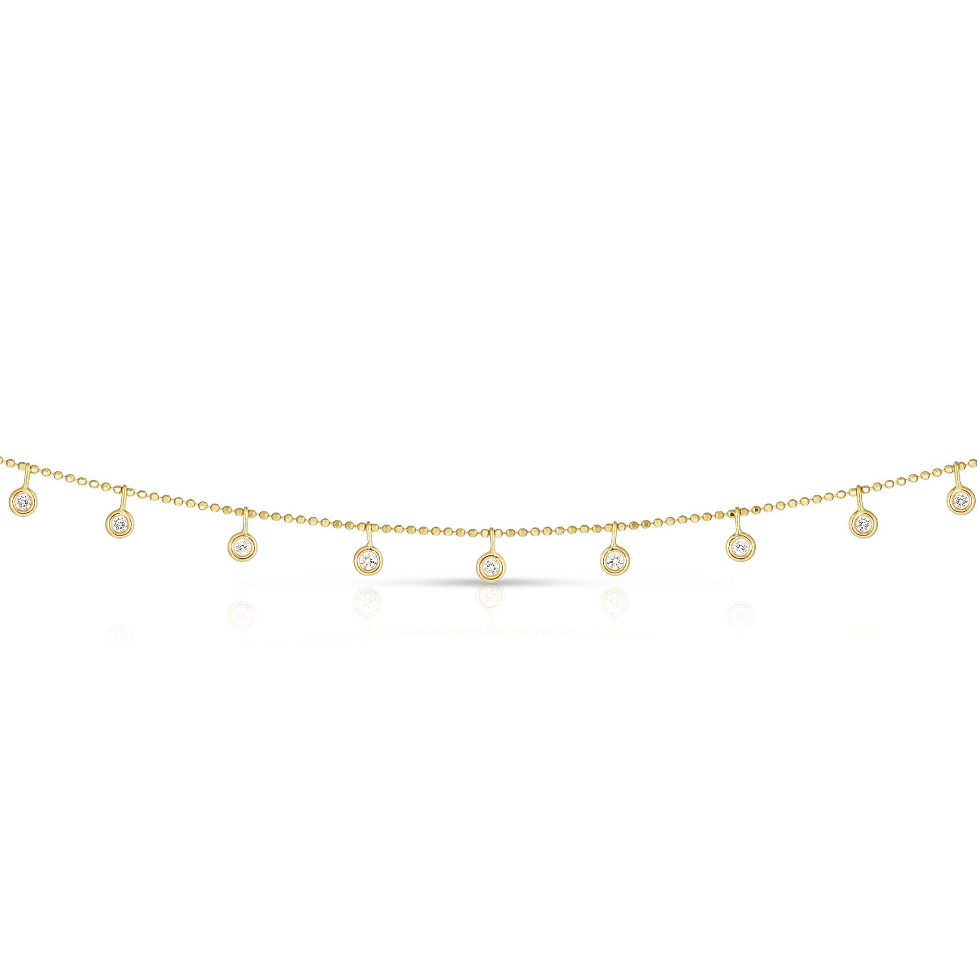 14K Yellow Gold 18" .25ct Dangling Diamonds Necklace