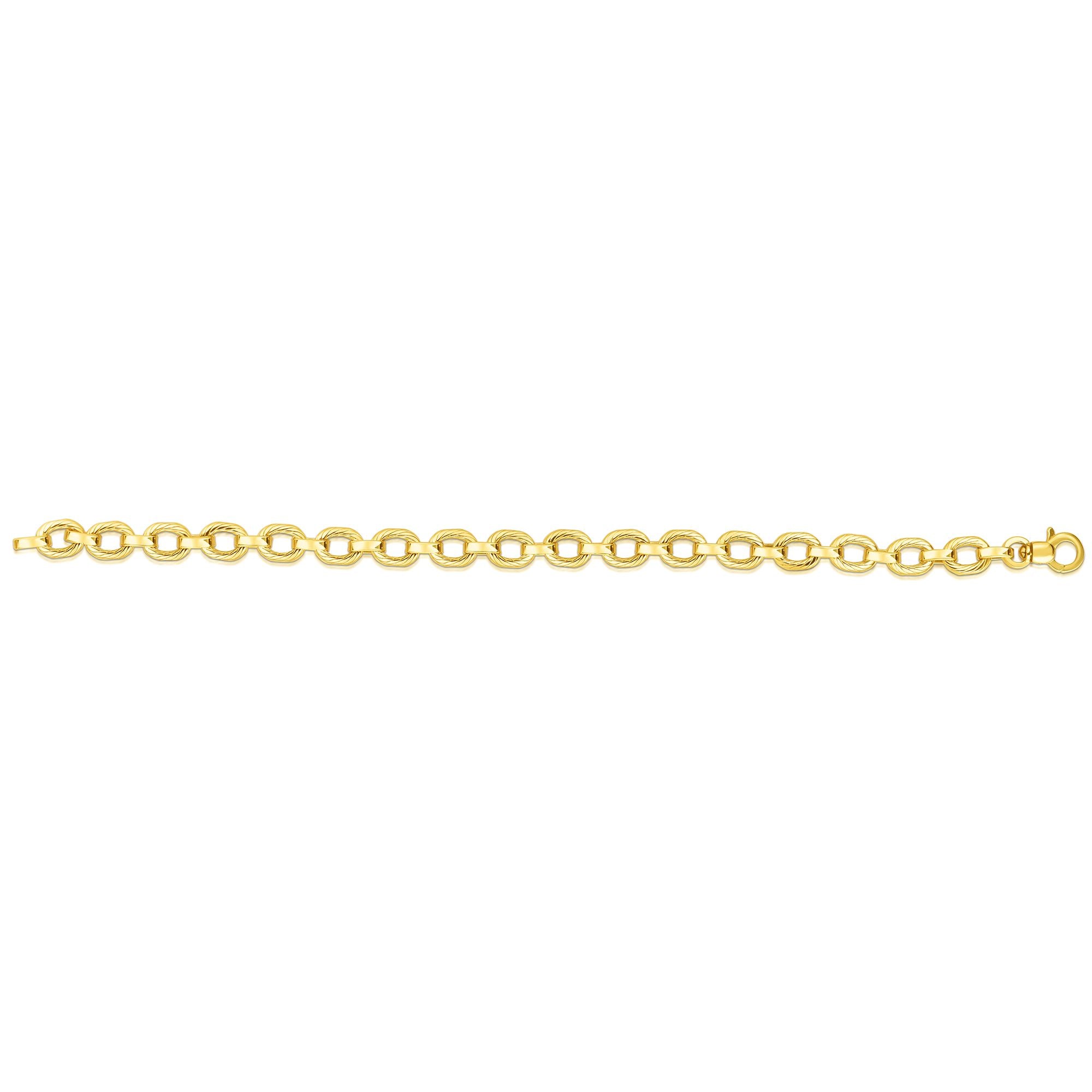 14K Yellow Gold 8" Oval Twisted Link