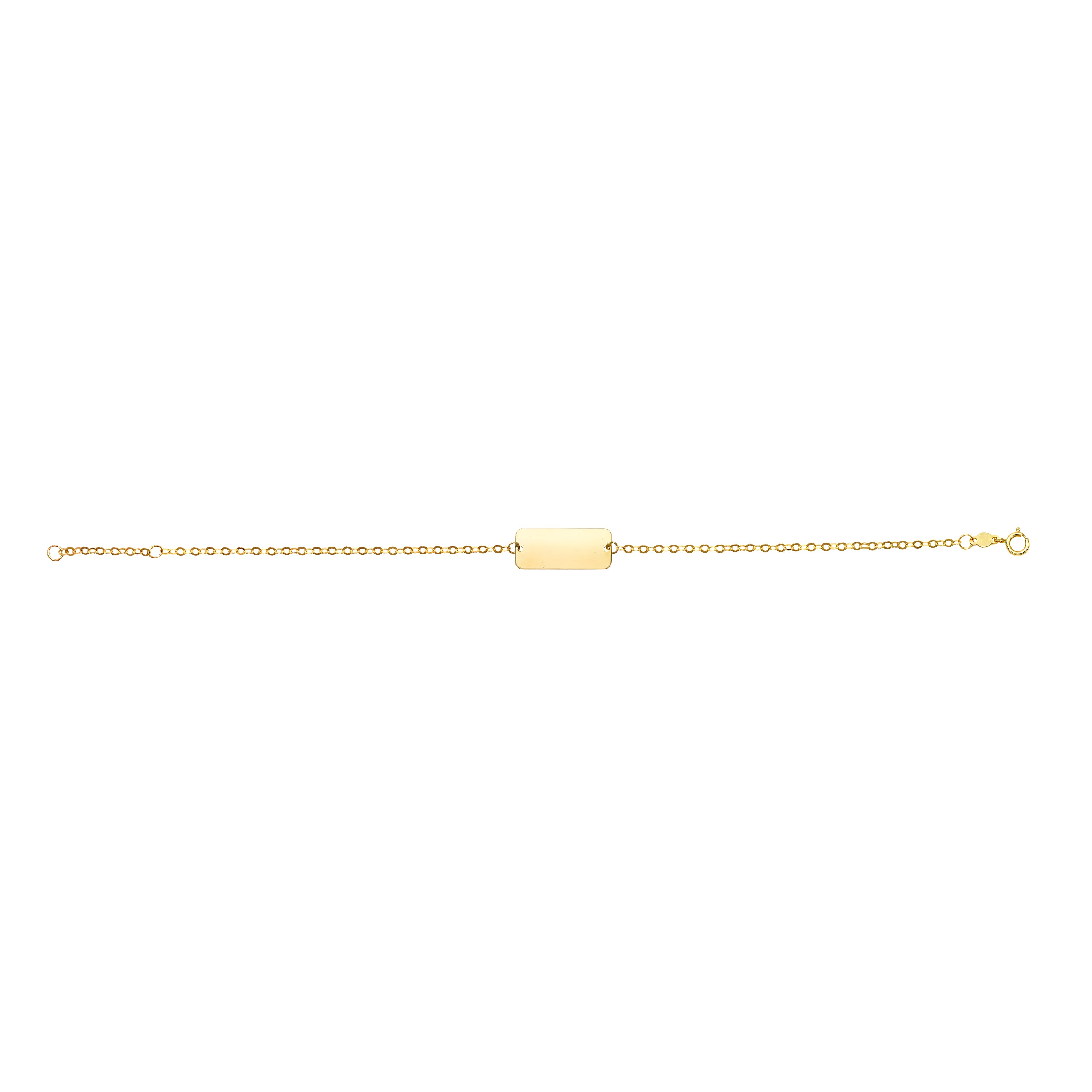 14K Yellow Gold 07" Polished ID Bracelet