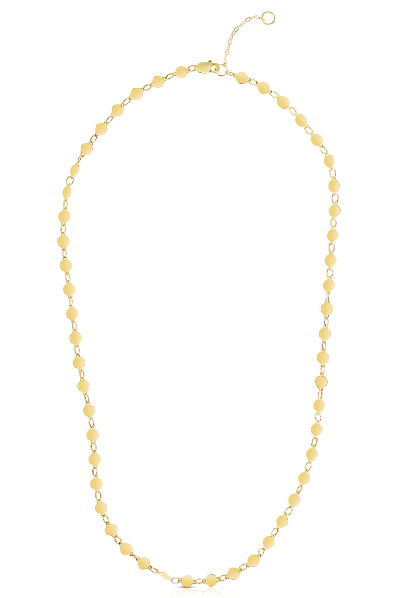 14K Yellow Gold 16.25" Polished Mirror Chain Necklace